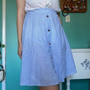 Nautical Striped Beach Day A-Line Skirt